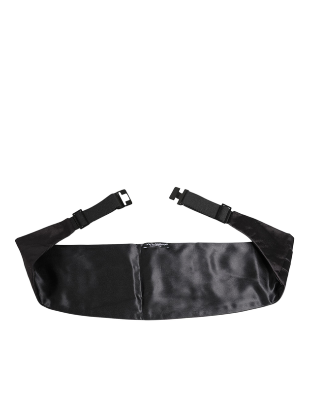 Black men 100% silk belt wide waist cummerbund-null