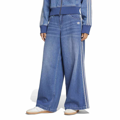 Adidas denim wide pant, Indigo, medium