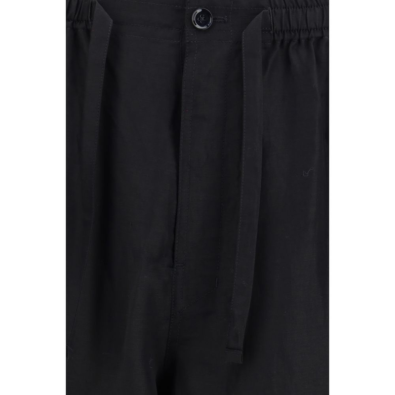 Black linen bottoms sleepwear-null