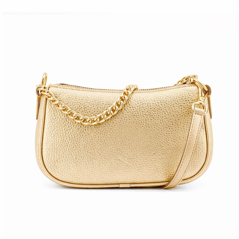 Gold leather shoulder bag-null
