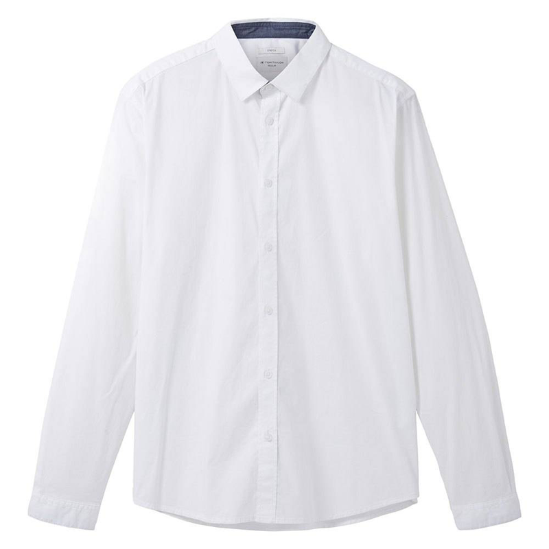 Stretch poplin shirt πουκαμισο ανδρικο white-null