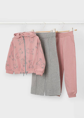 Σετ φορμες, ζακετα και 2 παντελονια, Pink Απαλο, medium