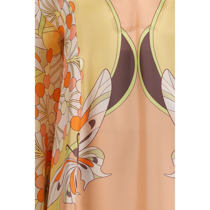 Multicolor silk casual dress-null
