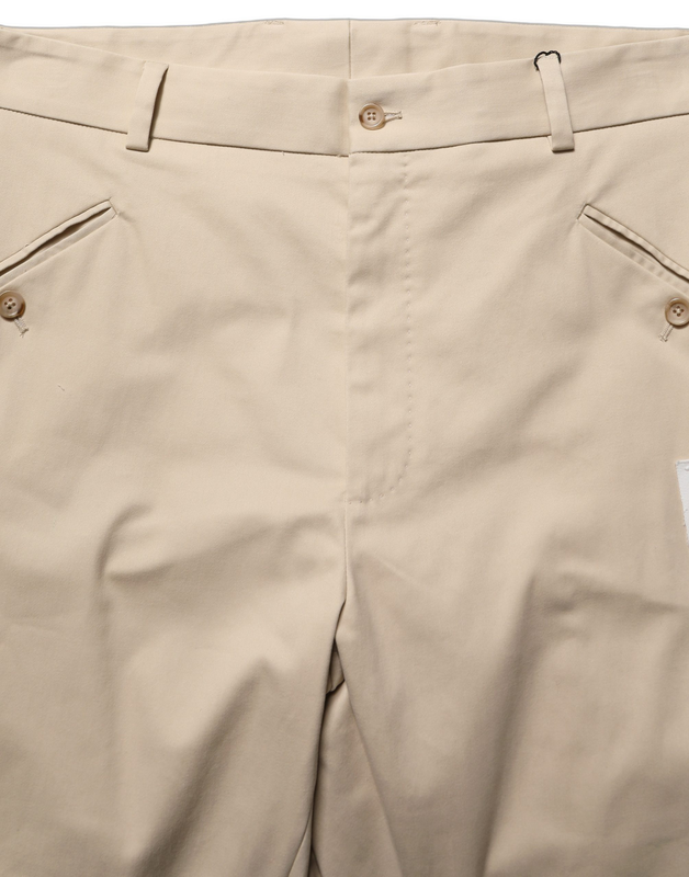Beige re-editon mid waist tapered men pants-null
