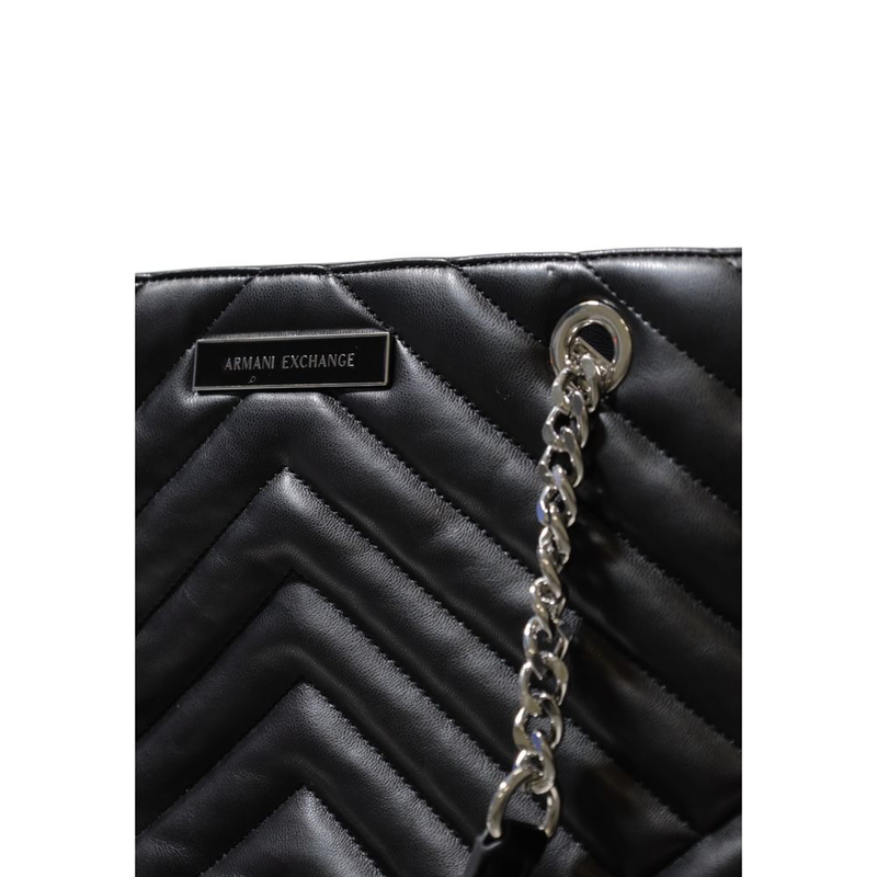 Black polyester handbag-null