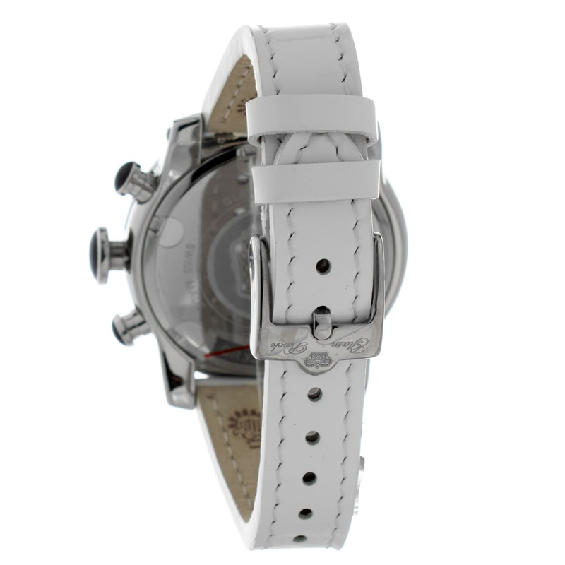 White leather dress watch-null