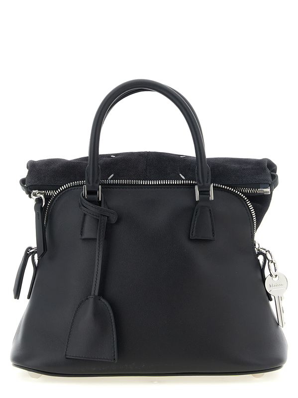 Black calfskin shoulder bag-null