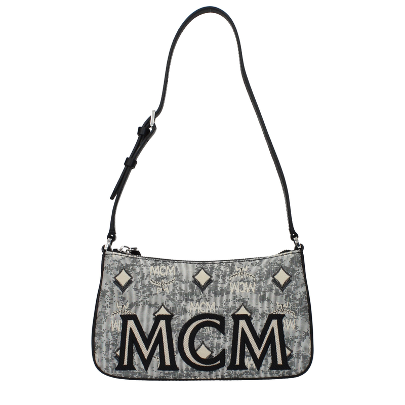 Gray fabric crossbody bag-null
