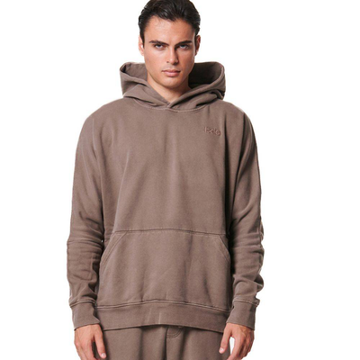 Men's faded-effect hoodie, Mocha, medium