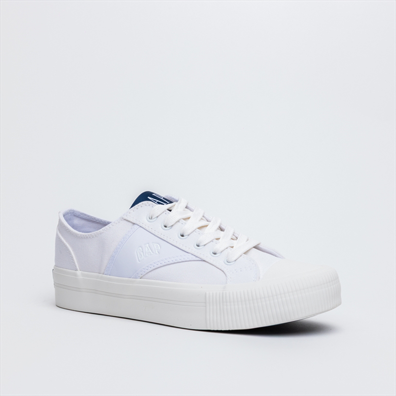 Gap canva lace up flat sneakers with chunky rubber sole image number null