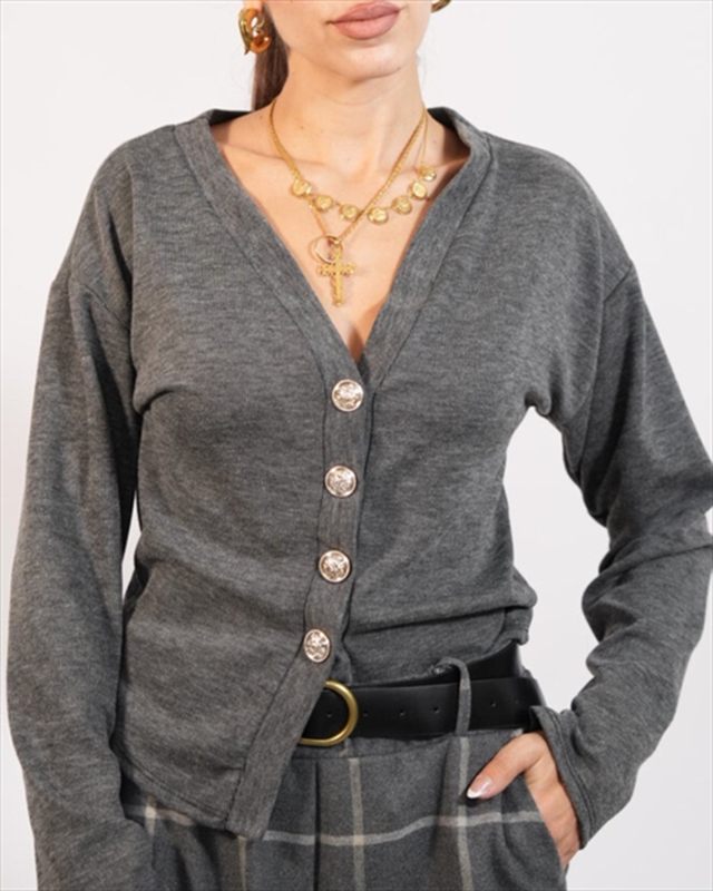 Knit gardigan silver buttons 60368-null