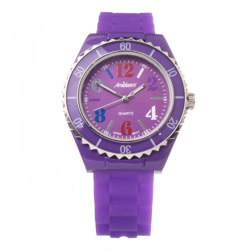 Purple synthetic sport watch-null