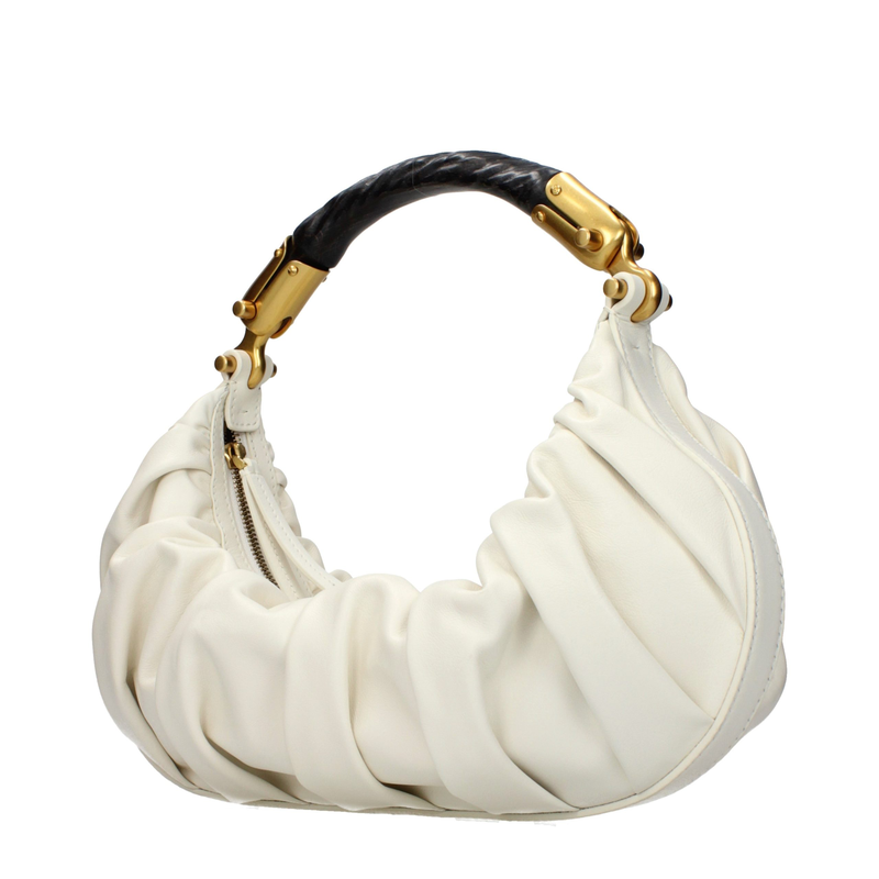 Beige leather handbag-null