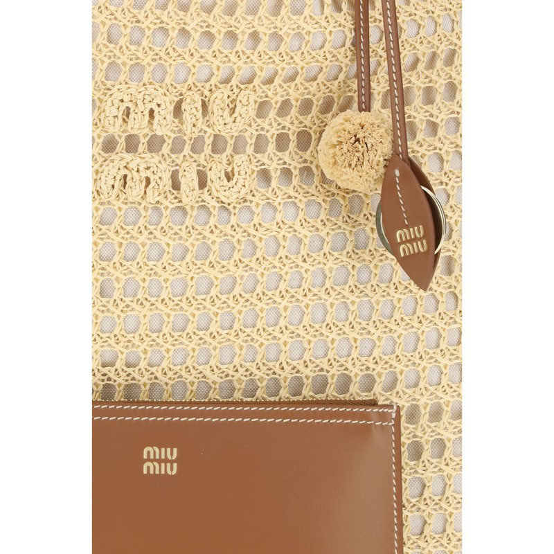 Beige viscose shoulder bag-null