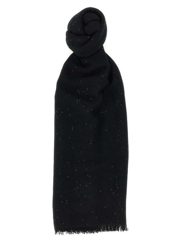 Black cashmere scarf-null