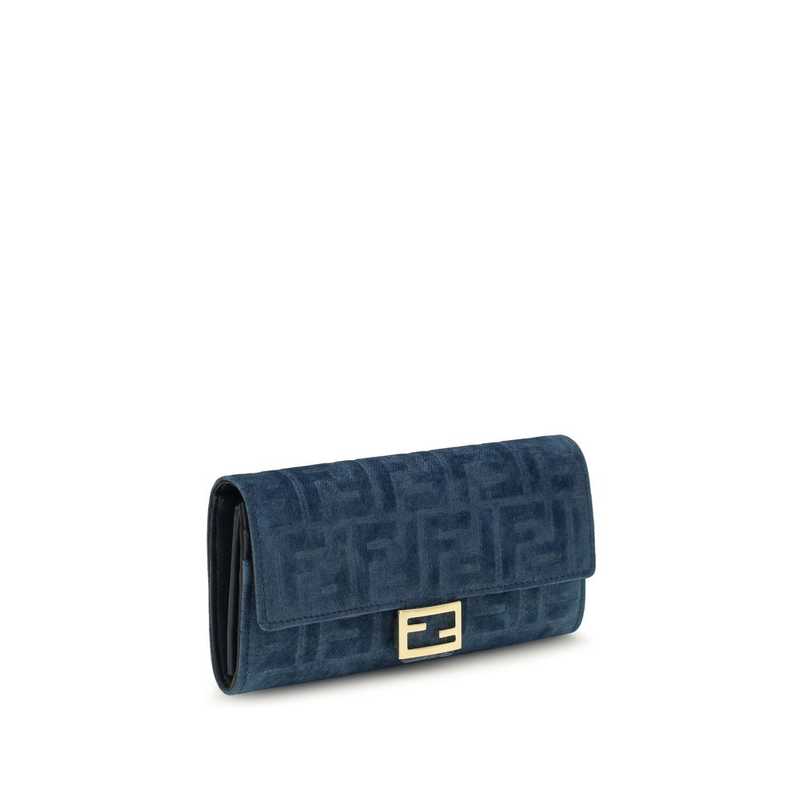 Blue cotton wallet-null
