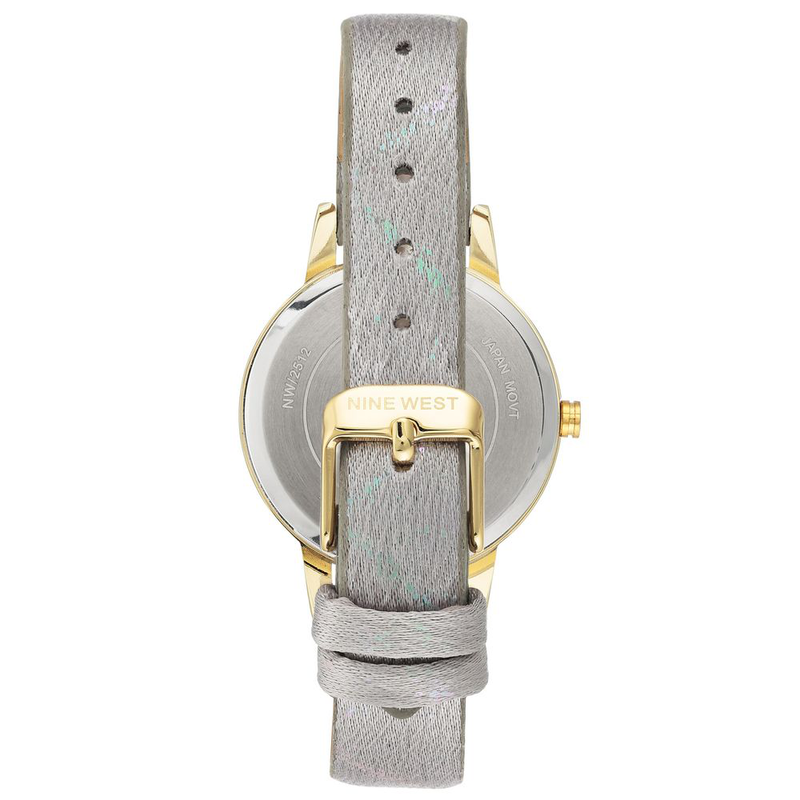 Gray leather dress watch-null