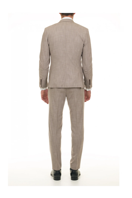 No name athens brown textured suit-null