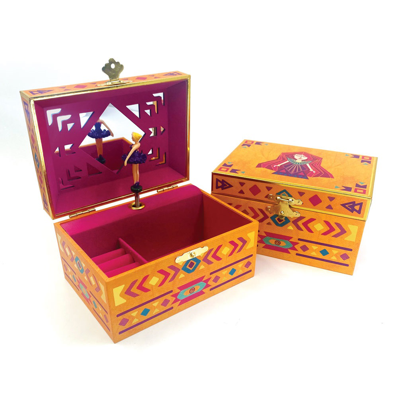 Svoora musical jewelry box celestial with ring holder & wide mirror aurora-null