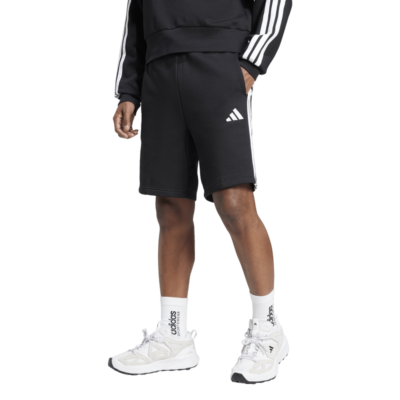 Adidas mens essentials 3-stripes fleece shorts-null