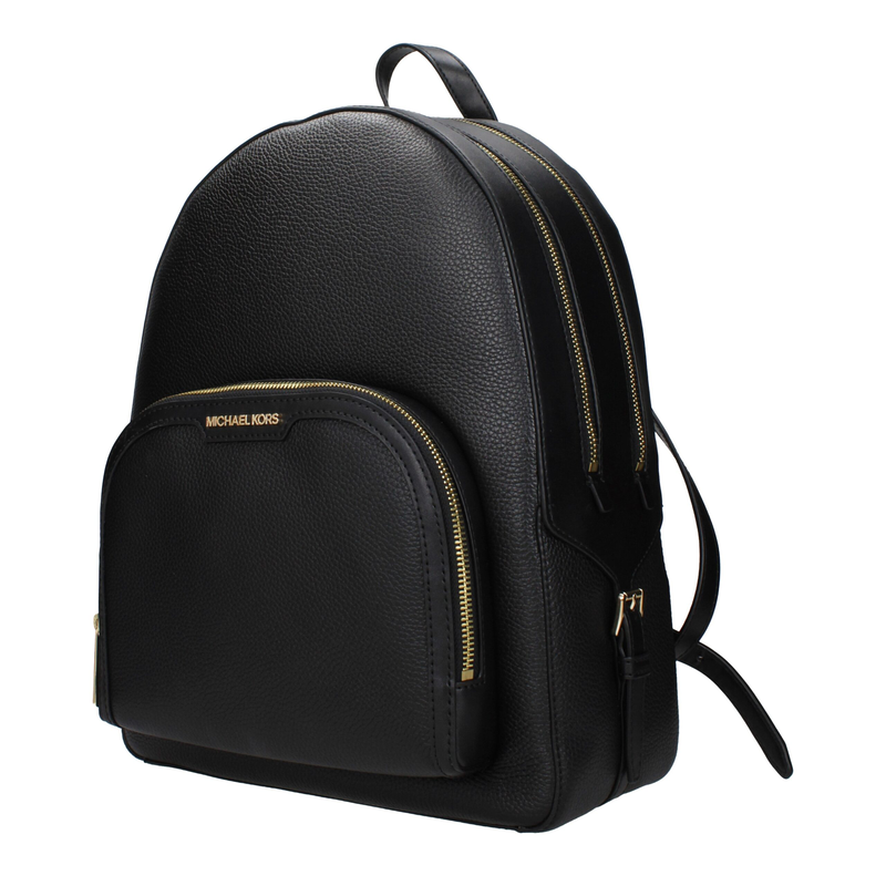 Black leather backpack-null