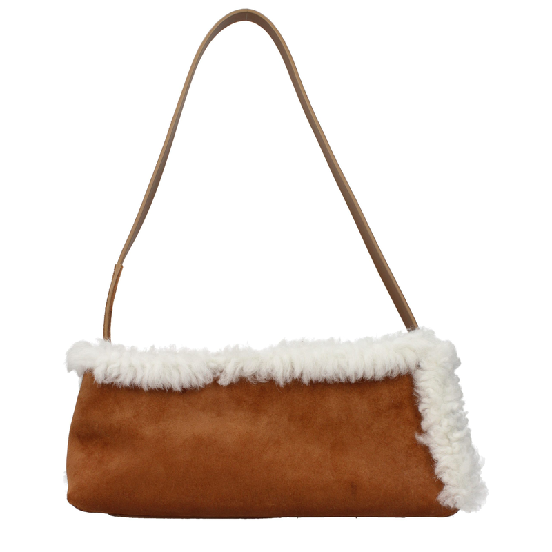 Brown leather shoulder bag-null