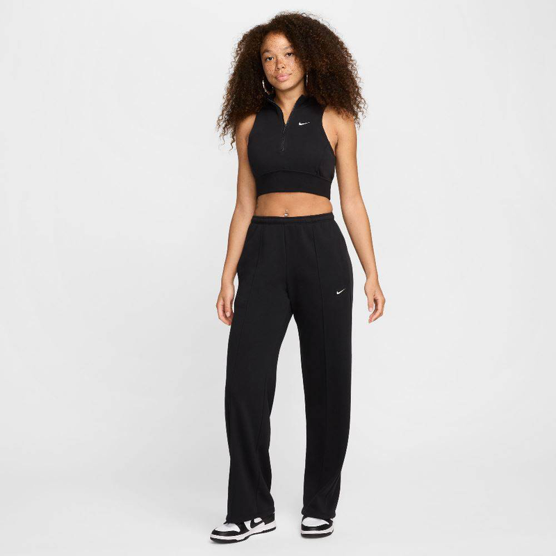 Nike sportswear womens chill terry mid-rise open hem pant-null