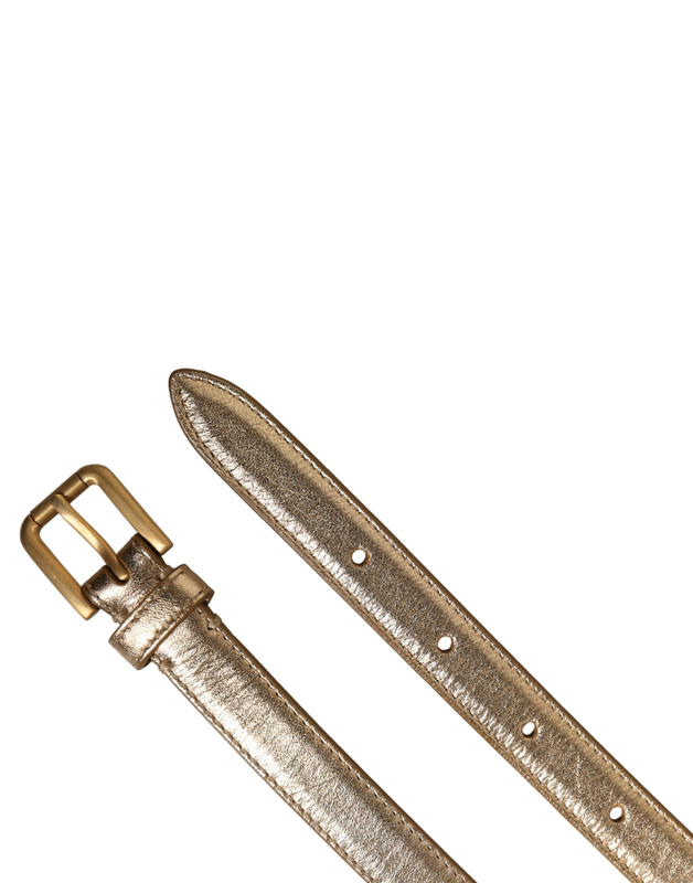 Gold brass chain coin embellished metal buckle belt-null