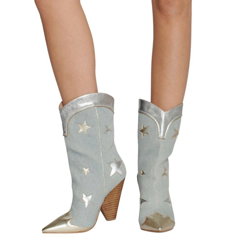 Guenda denim cowboy boots-null