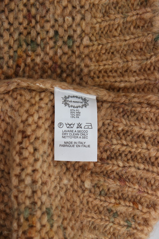 Brown wool blend knitted oversize sweater-null