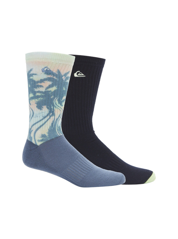 Quiksilver mens qk wavy palm - 2 pack crew socks (aqyaa03397 image number null