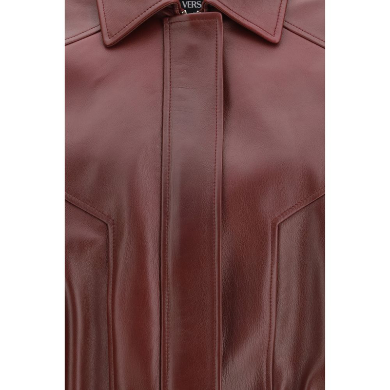 Bordeaux leather jacket-null
