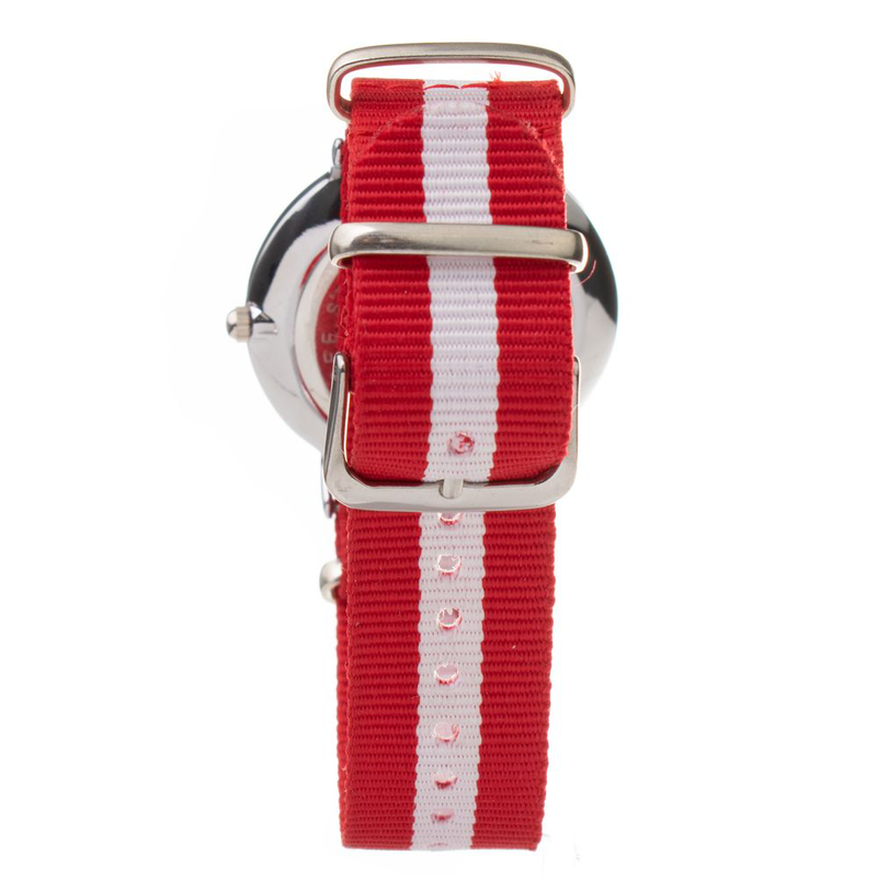 Bicolor textile dress watch-null