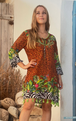 Isla bonita kaftan dress, Multi, medium