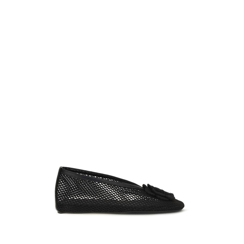 Black polyethylene ballet flats-null