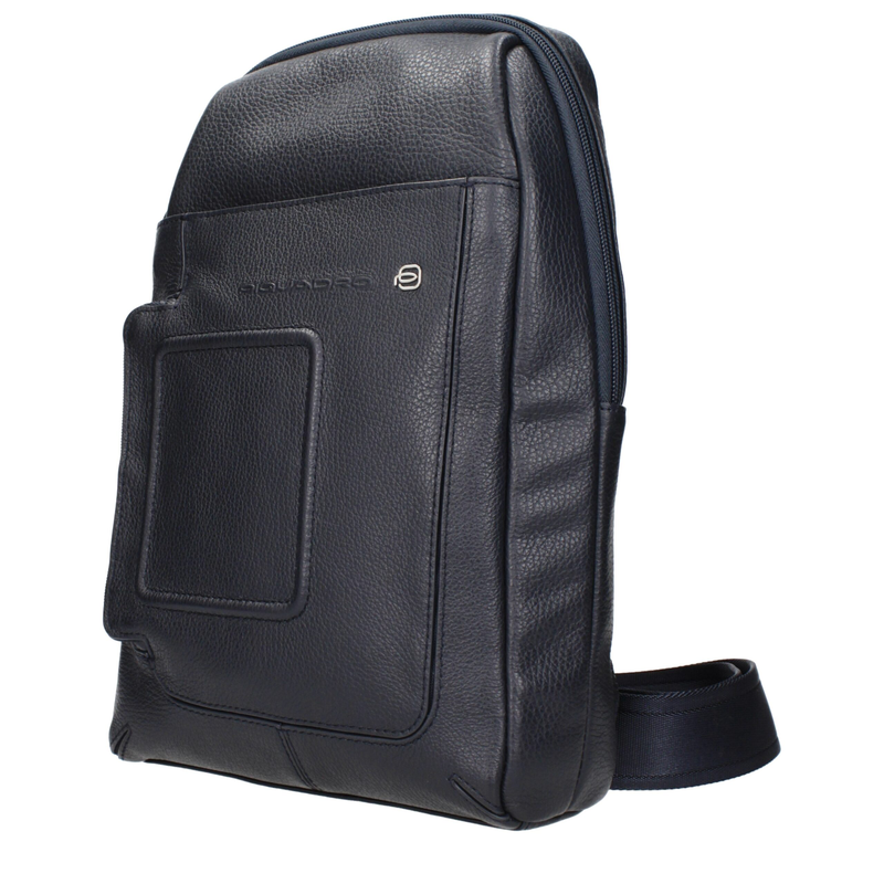 Blue leather crossbody bag-null