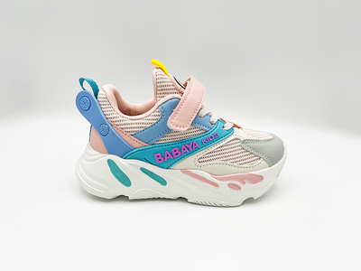 Babaya girls' breathable sports shoes bb39728, Pink-blue, medium