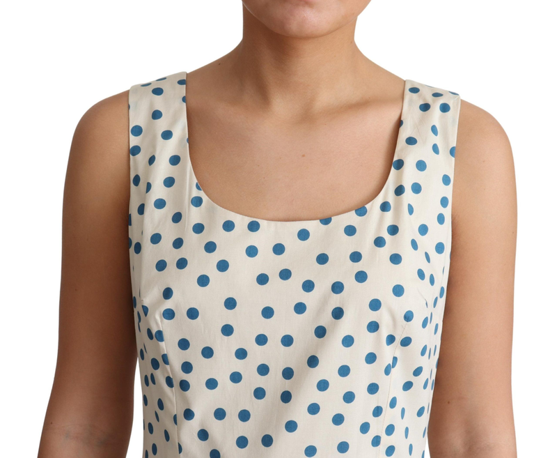 Beige dotted cotton a-line gown dress-null