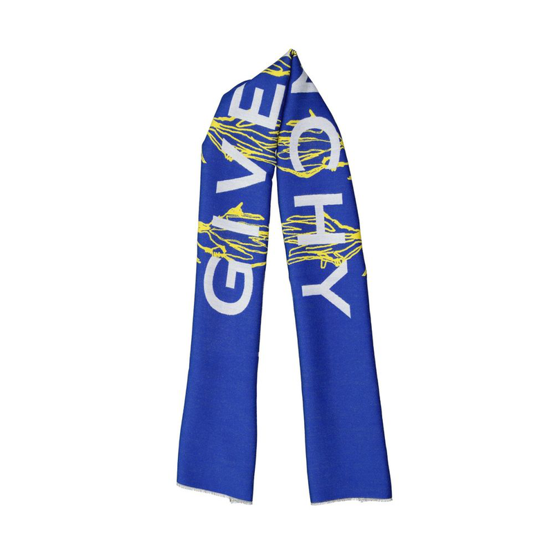 Blue silk scarf-null