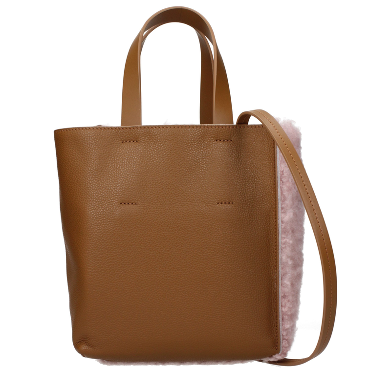 Pink leather handbag-null