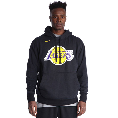 Nike nba los angeles lakers fleece mens hoodie, Black, medium