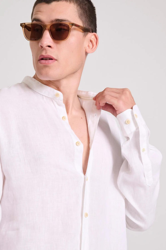 Funkybuddha shirt linen mandarin-null
