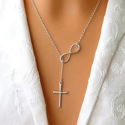 Infinity Cross, Silver, medium