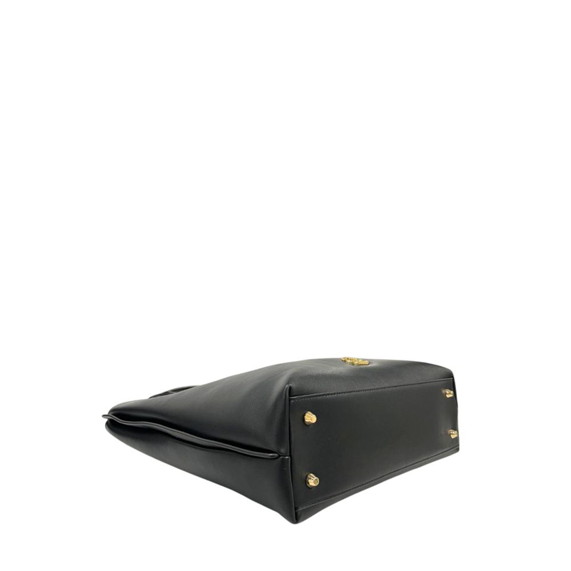 Black pu women shoulder bag-null