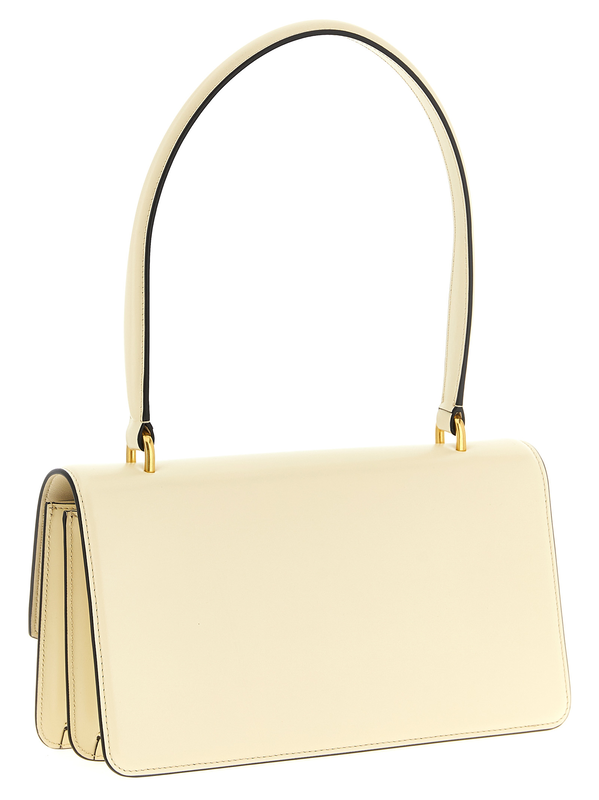 White calfskin shoulder bag-null