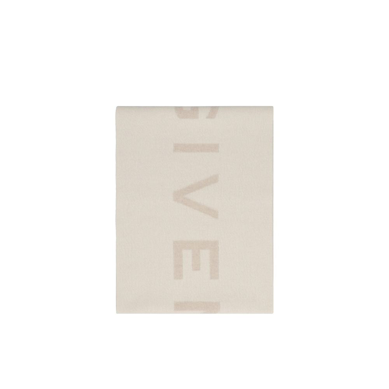 Beige cashmere scarf-null