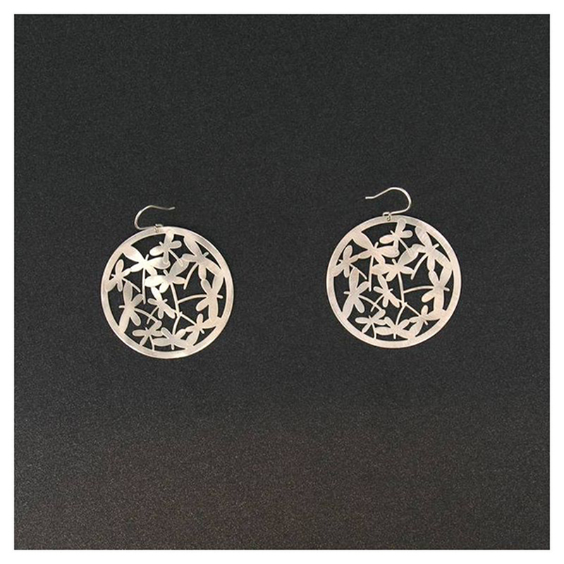 Dragon-fly silver earring-null