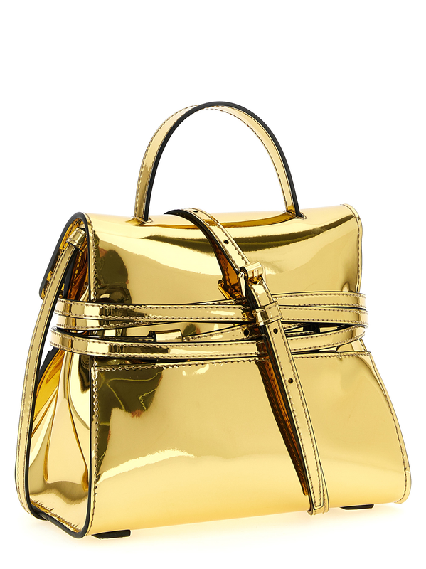 Gold polyethylene handbag-null