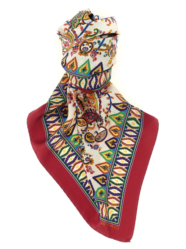 Multicolor silk foulard-null