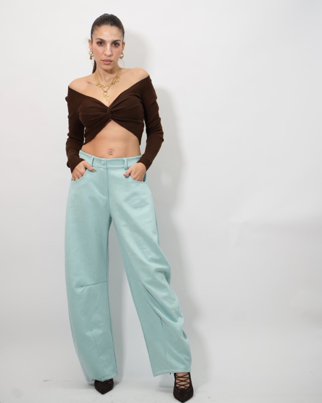 Suede balloon pants 19521-null
